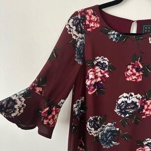 Floral Maroon Midi Dress